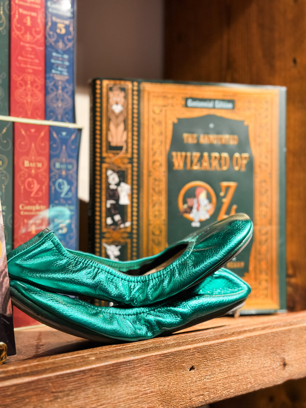 Women's Emerald Foil Ballet Flats Comfortable Slip-On Shoes - Image 6
