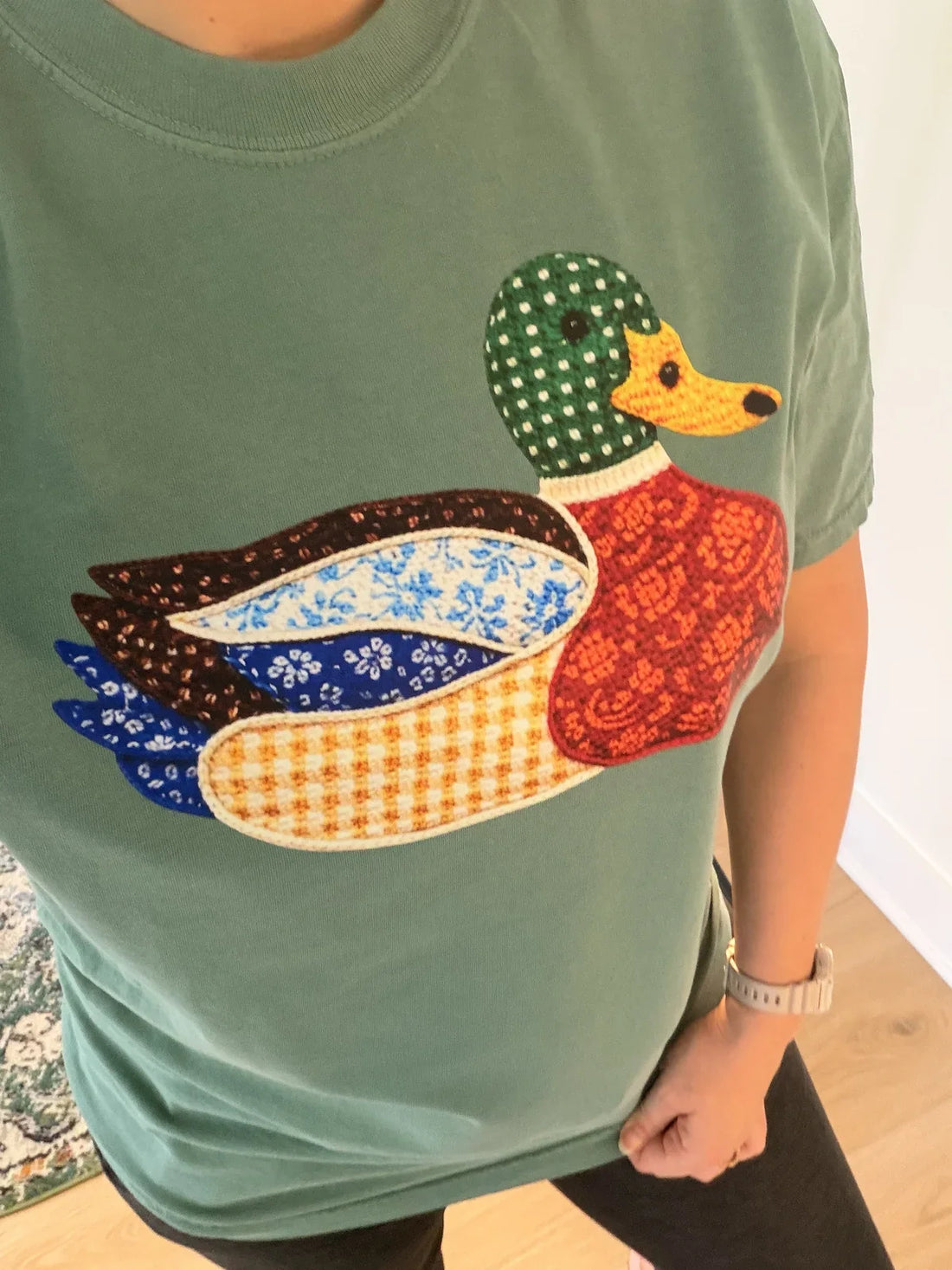 Duck Faux Texture Patchwork Comfort Colors Tee