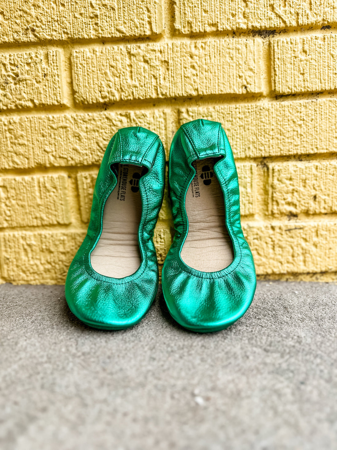 Women's Emerald Foil Ballet Flats Comfortable Slip-On Shoes - Image 2