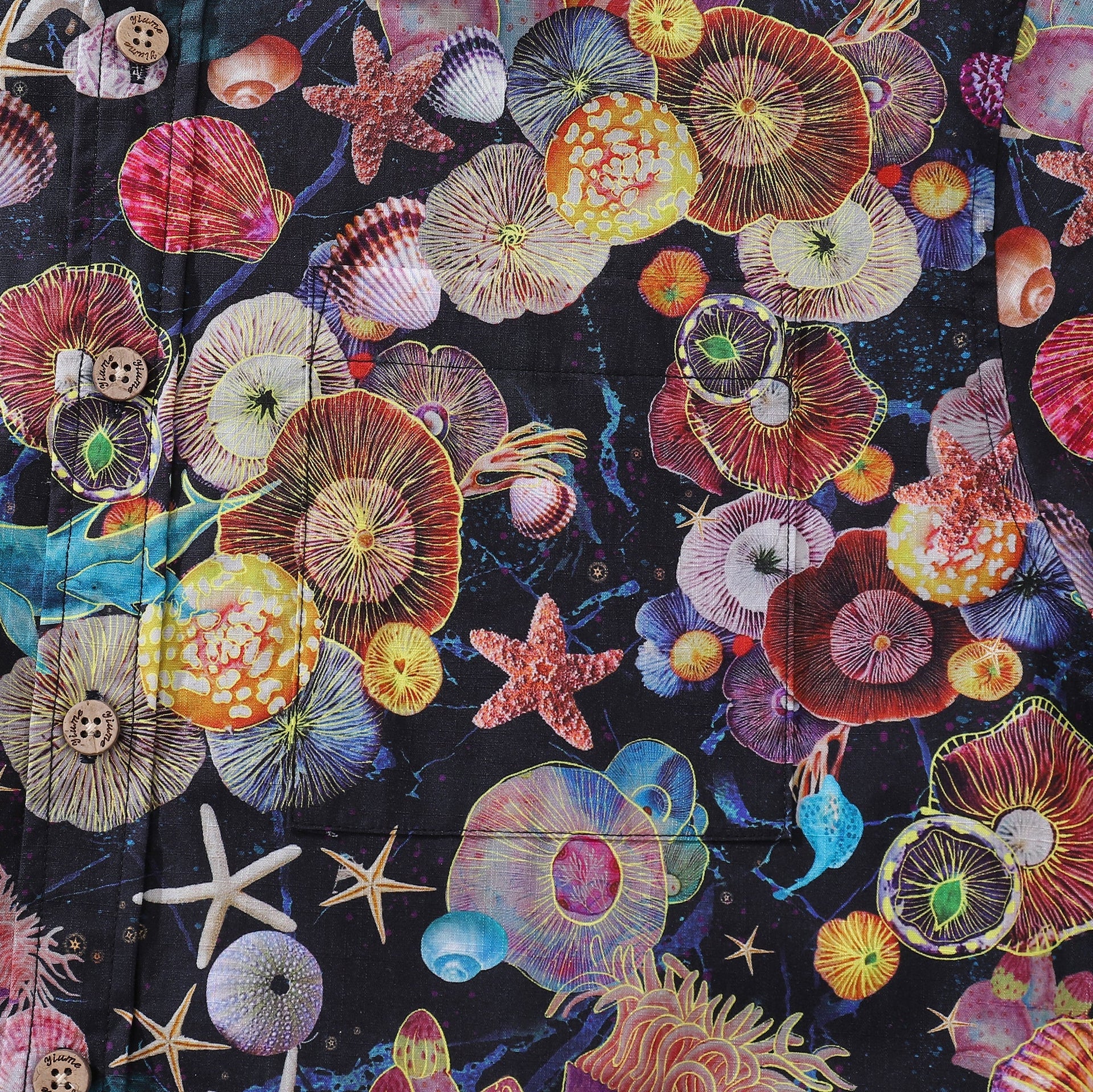 Men's Coral Reef Print Hawaiian Shirt - Cotton Short Sleeve