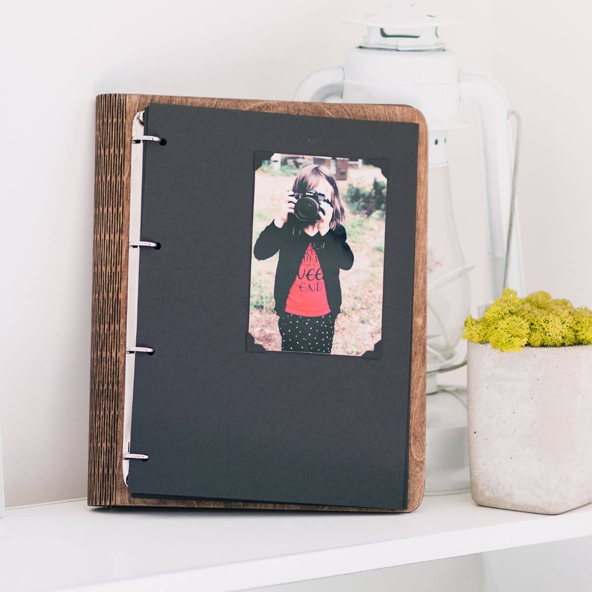 Rustic Wooden Wedding Photo Album and Guest Book