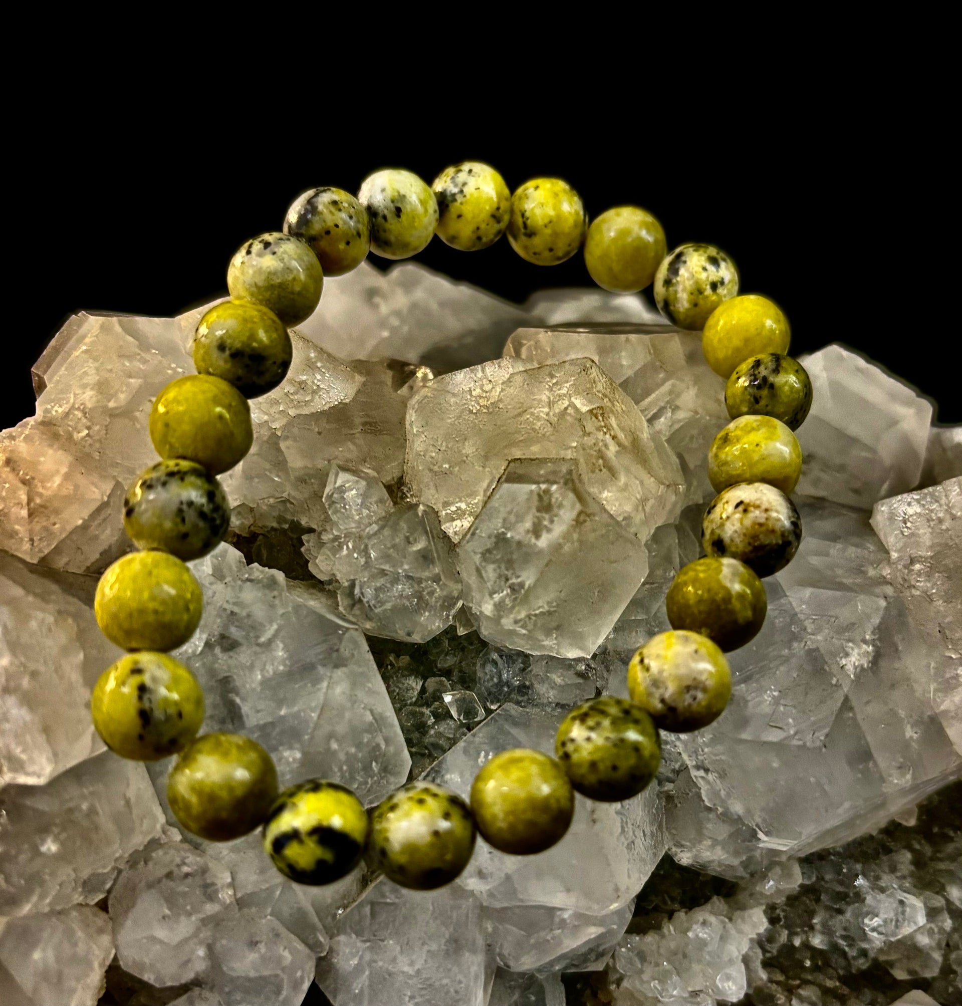 Yellow Turquoise Gemstone Energy Bracelet 8mm Natural Bead - Image 13