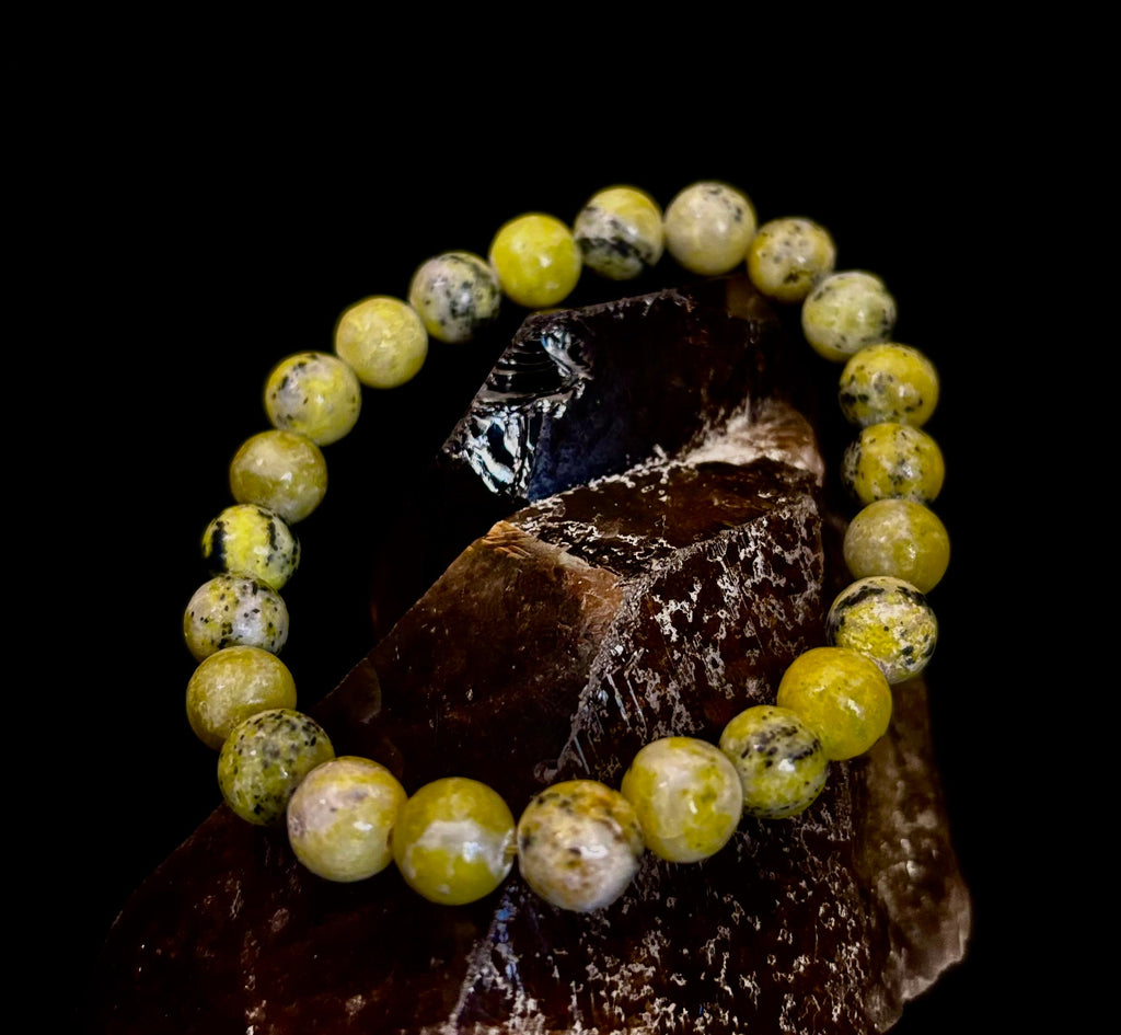 Yellow Turquoise Gemstone Energy Bracelet 8mm Natural Bead - Image 11