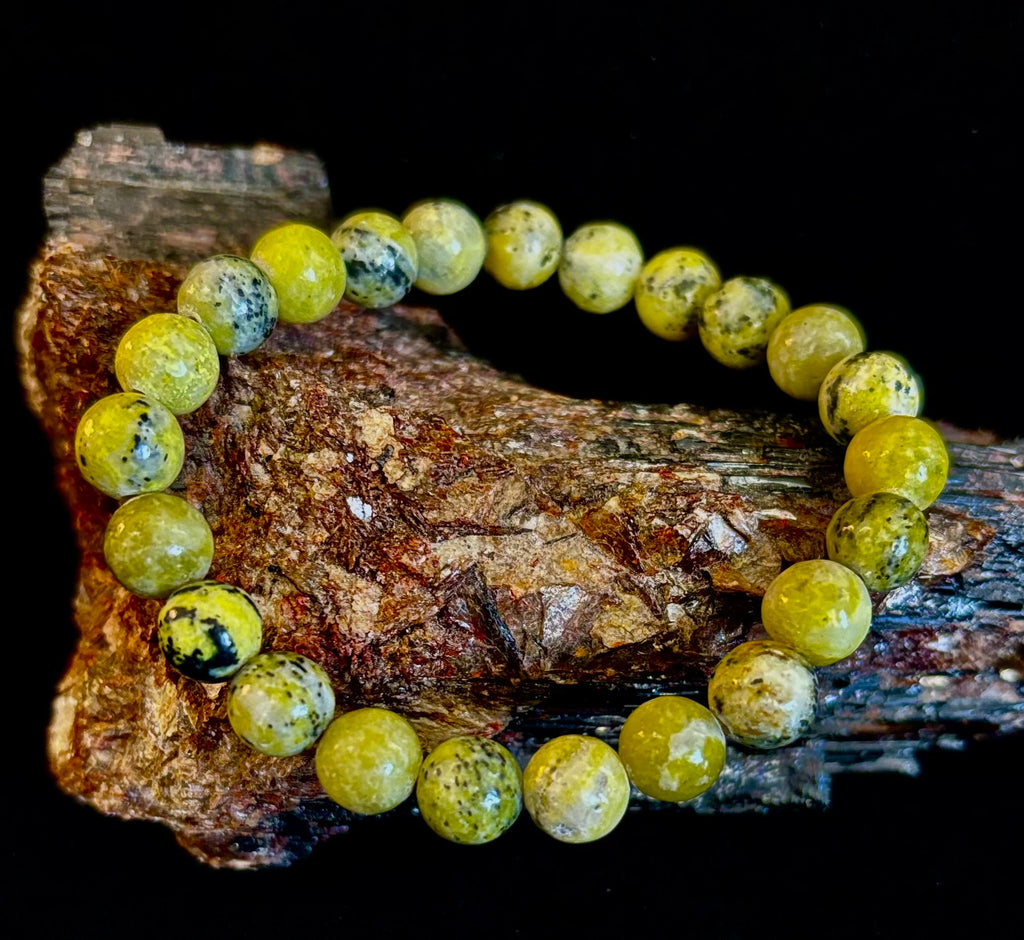 Yellow Turquoise Gemstone Energy Bracelet 8mm Natural Bead - Image 6