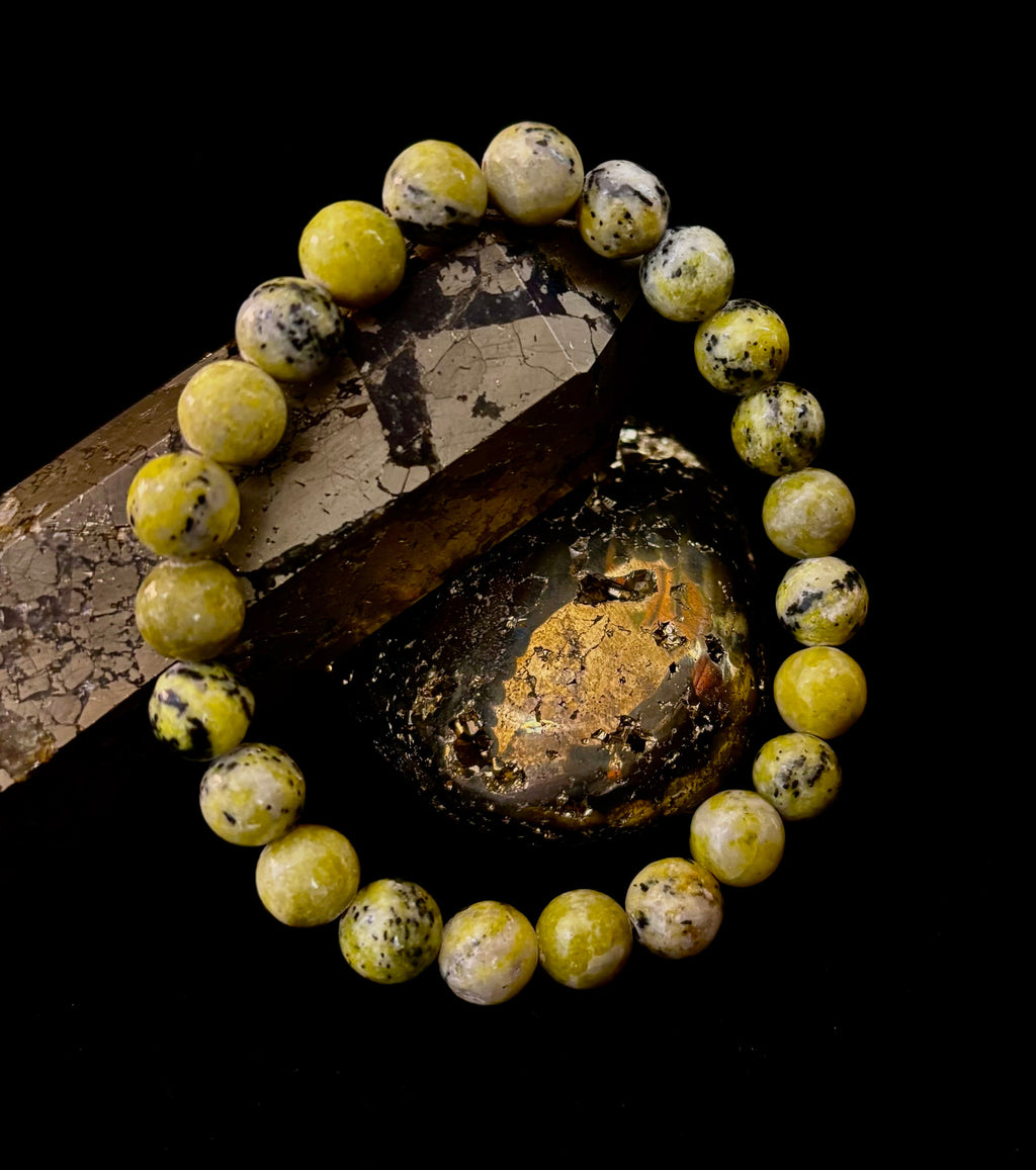 Yellow Turquoise Gemstone Energy Bracelet 8mm Natural Bead - Image 7