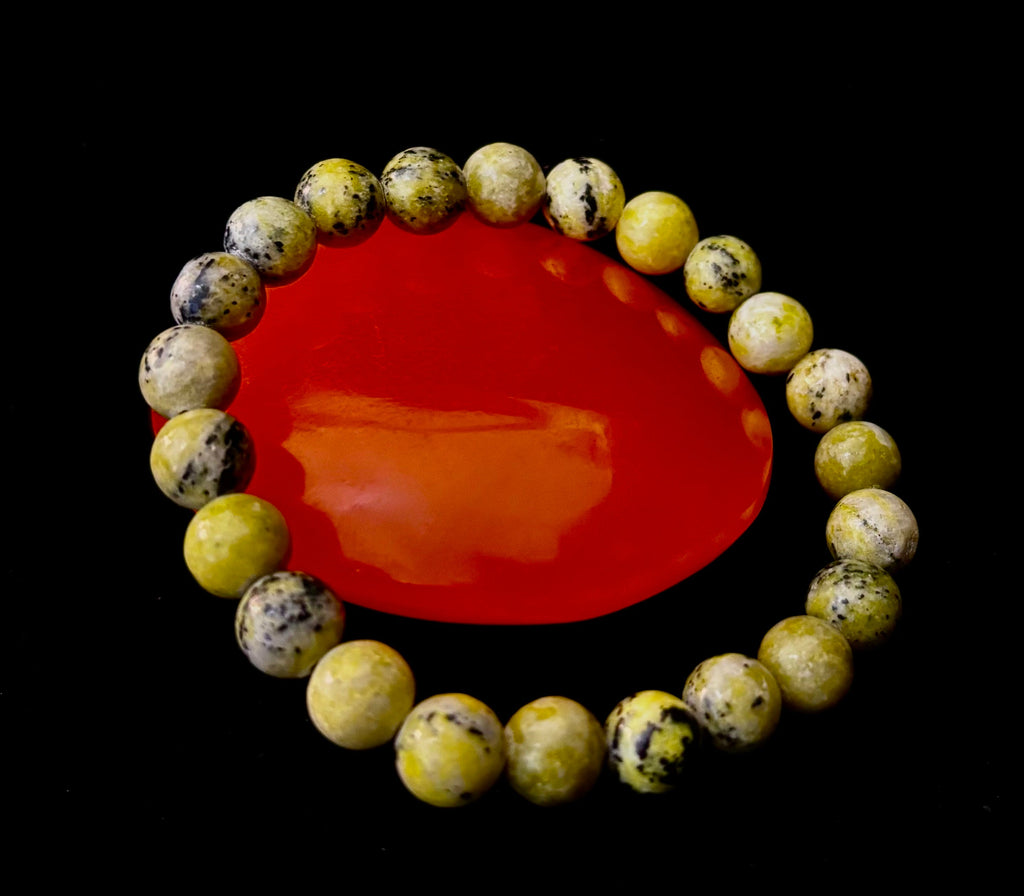 Yellow Turquoise Gemstone Energy Bracelet 8mm Natural Bead - Image 8