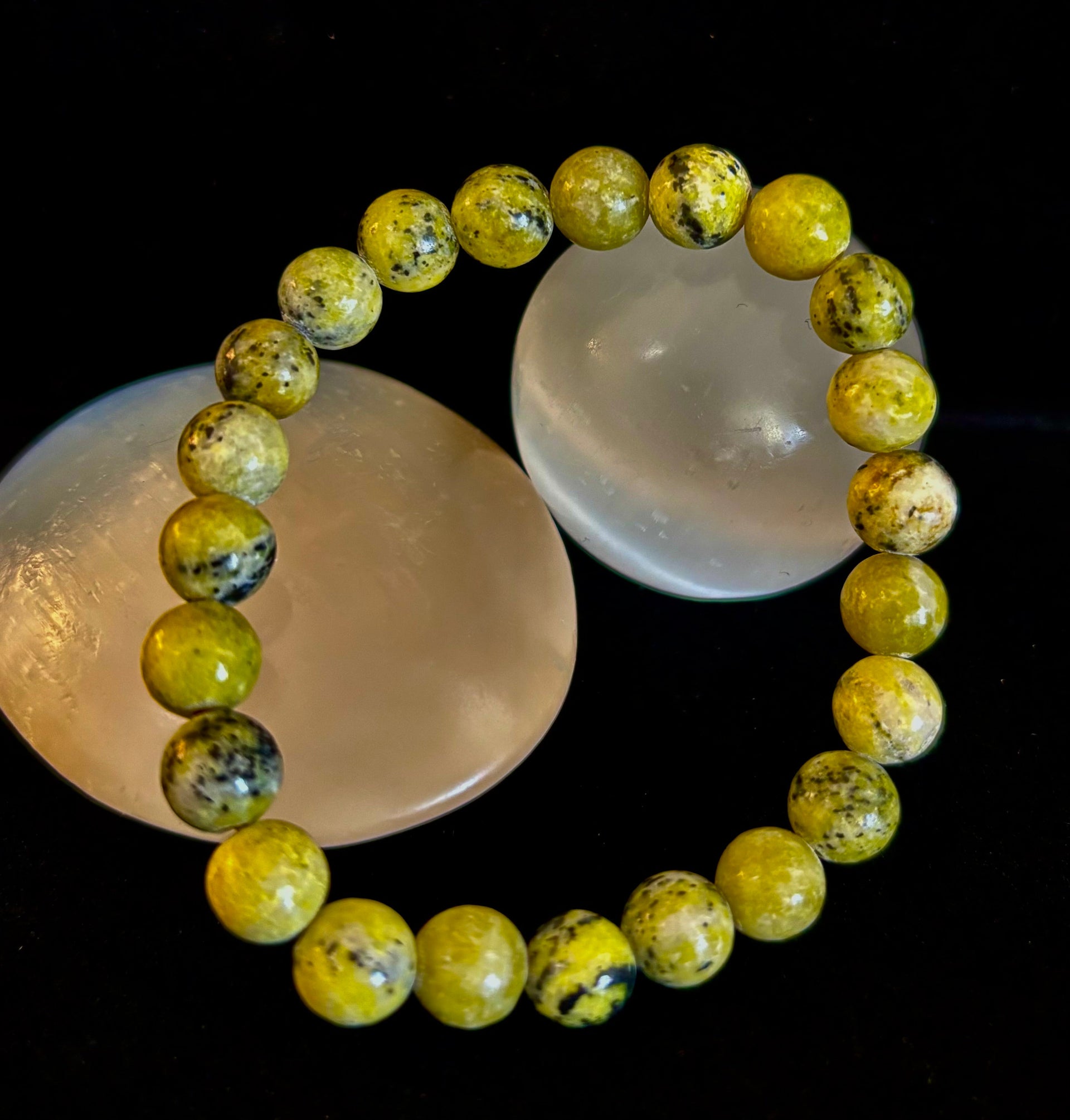 Yellow Turquoise Gemstone Energy Bracelet 8mm Natural Bead - Image 9