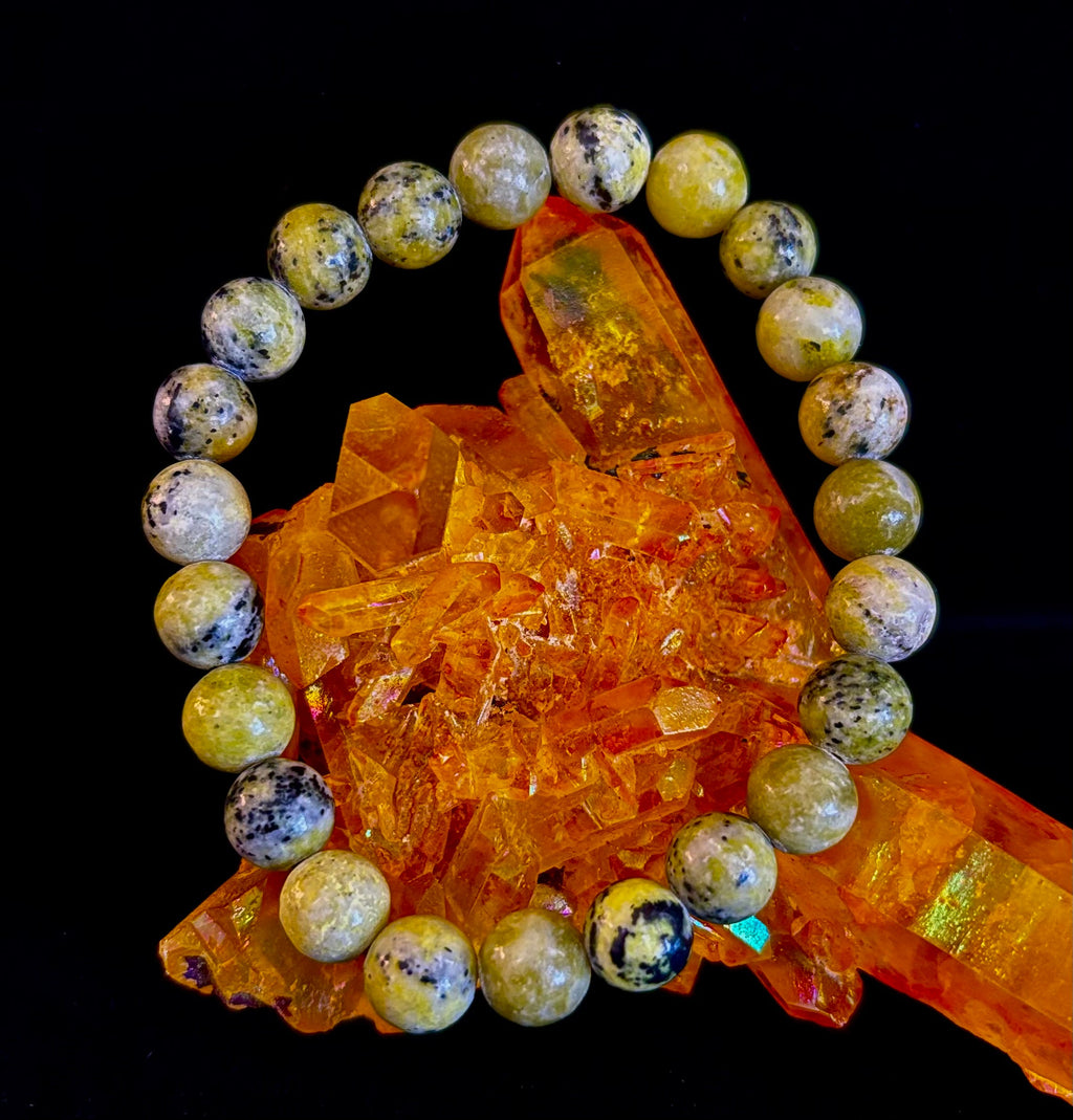 Yellow Turquoise Gemstone Energy Bracelet 8mm Natural Bead - Image 10