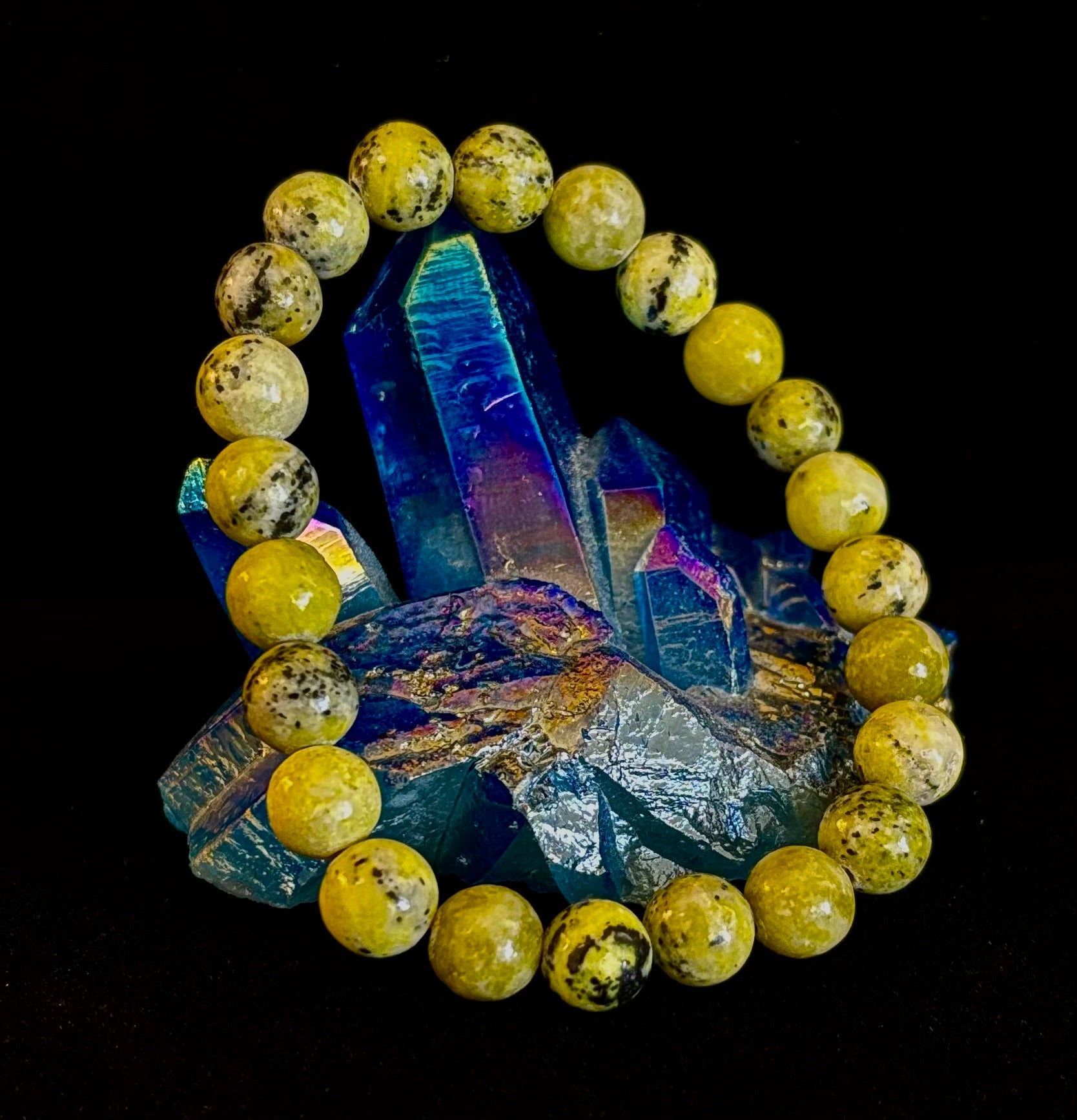 Yellow Turquoise Gemstone Energy Bracelet 8mm Natural Bead - Image 5