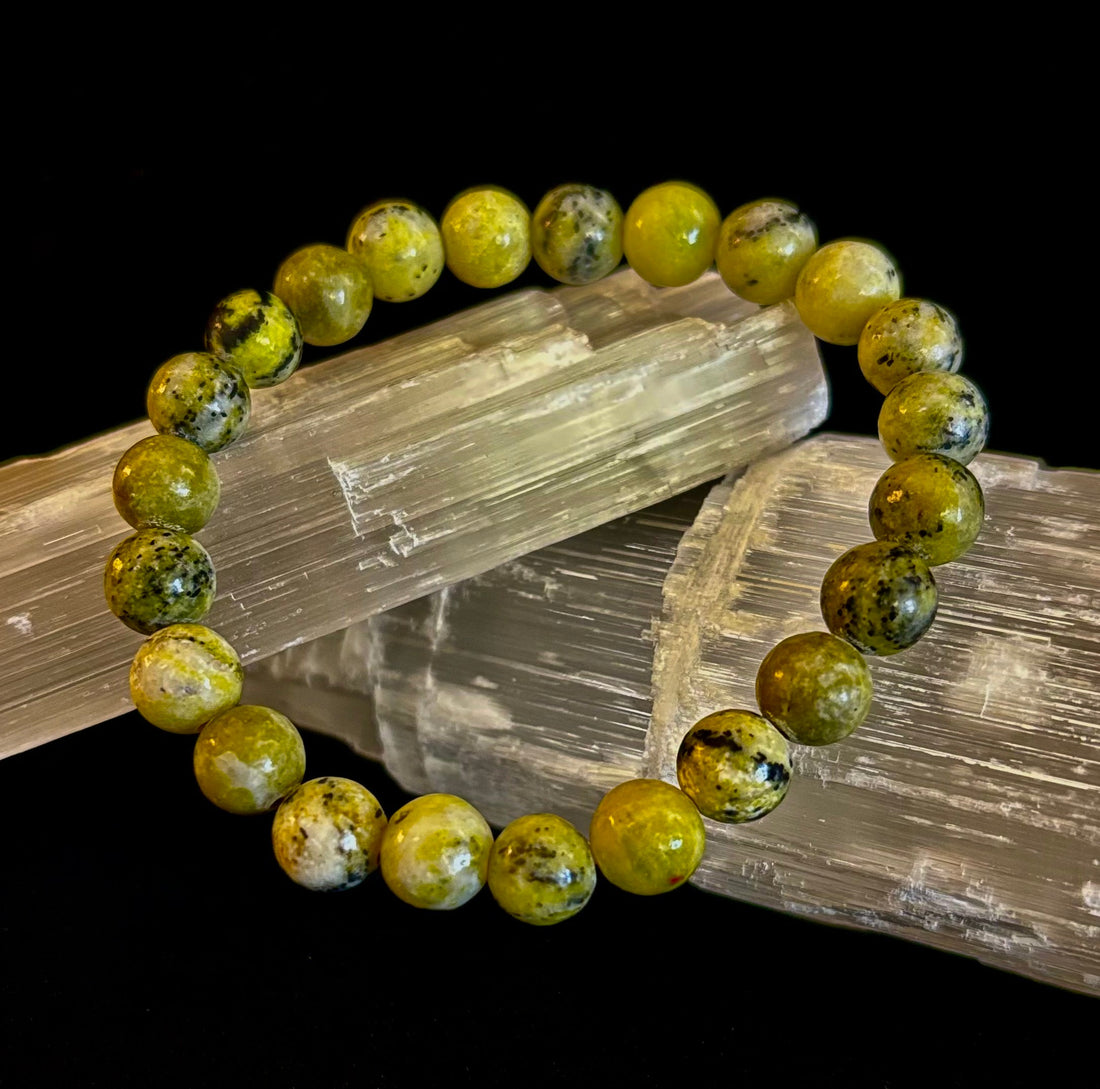Yellow Turquoise Gemstone Energy Bracelet 8mm Natural Bead - Image 3