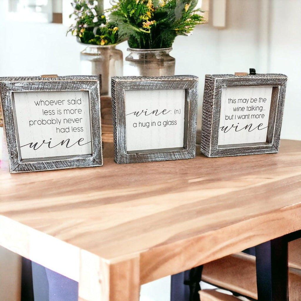 Wine A Hug in a Glass Rustic Wooden Wall Decor Sign - Image 12