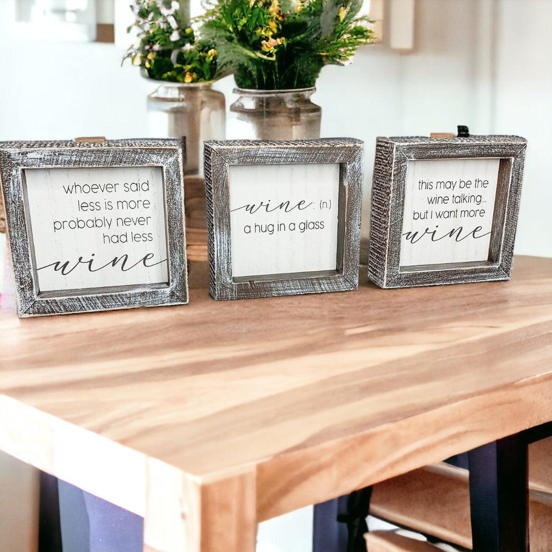 Wine A Hug in a Glass Rustic Wooden Wall Decor Sign - Image 12