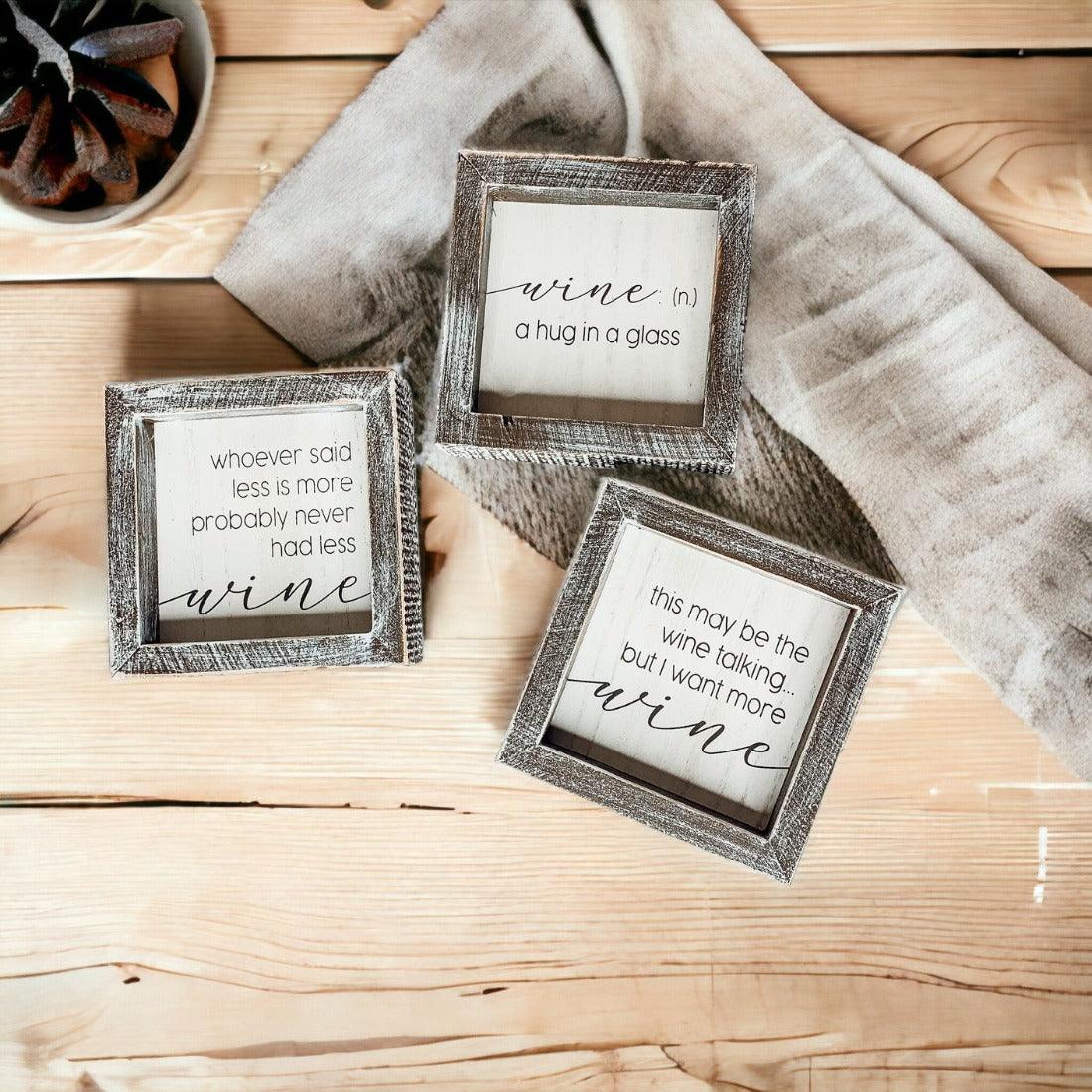 Wine A Hug in a Glass Rustic Wooden Wall Decor Sign - Image 15
