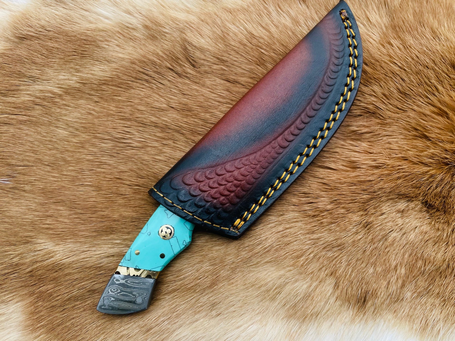 The Azure Fusion Damascus Steel Utility Knife TK-086