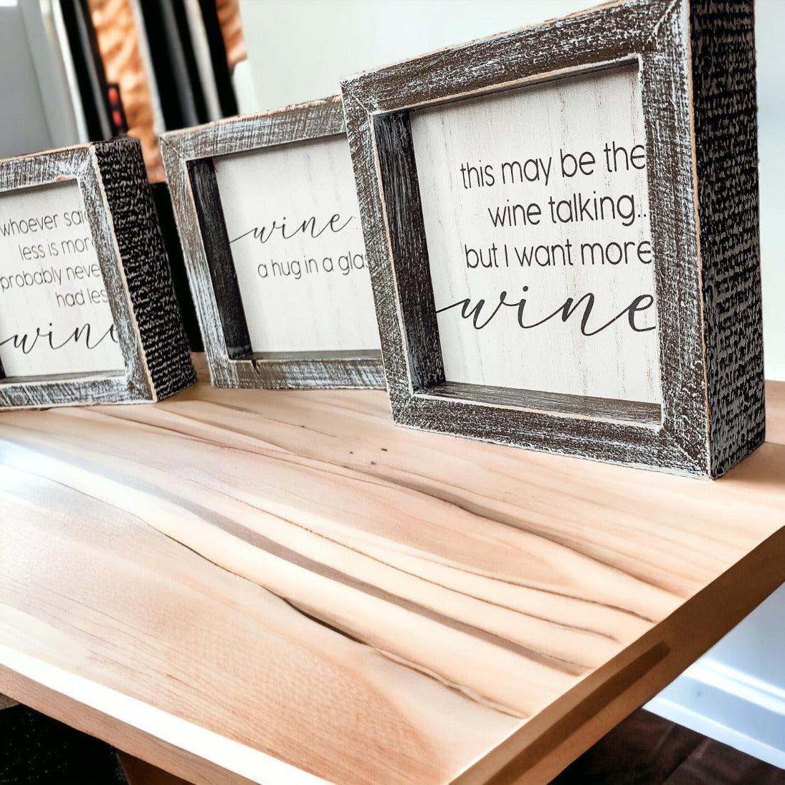 Wine A Hug in a Glass Rustic Wooden Wall Decor Sign - Image 6