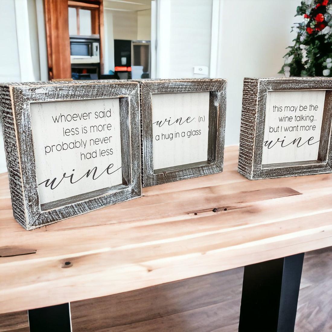 Wine A Hug in a Glass Rustic Wooden Wall Decor Sign - Image 9