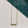 Gemini Zodiac Nameplate Necklace