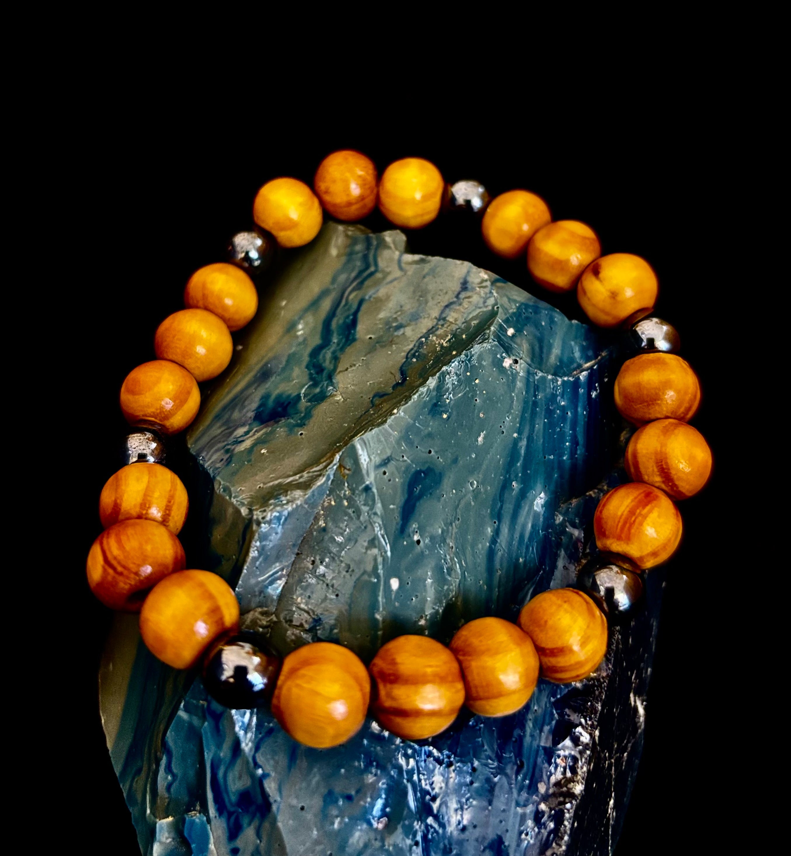 Coconut Palm Wood Bracelet – XL Fit | Handmade in Puerto Vallarta | Natural Wood Bead Bracelet