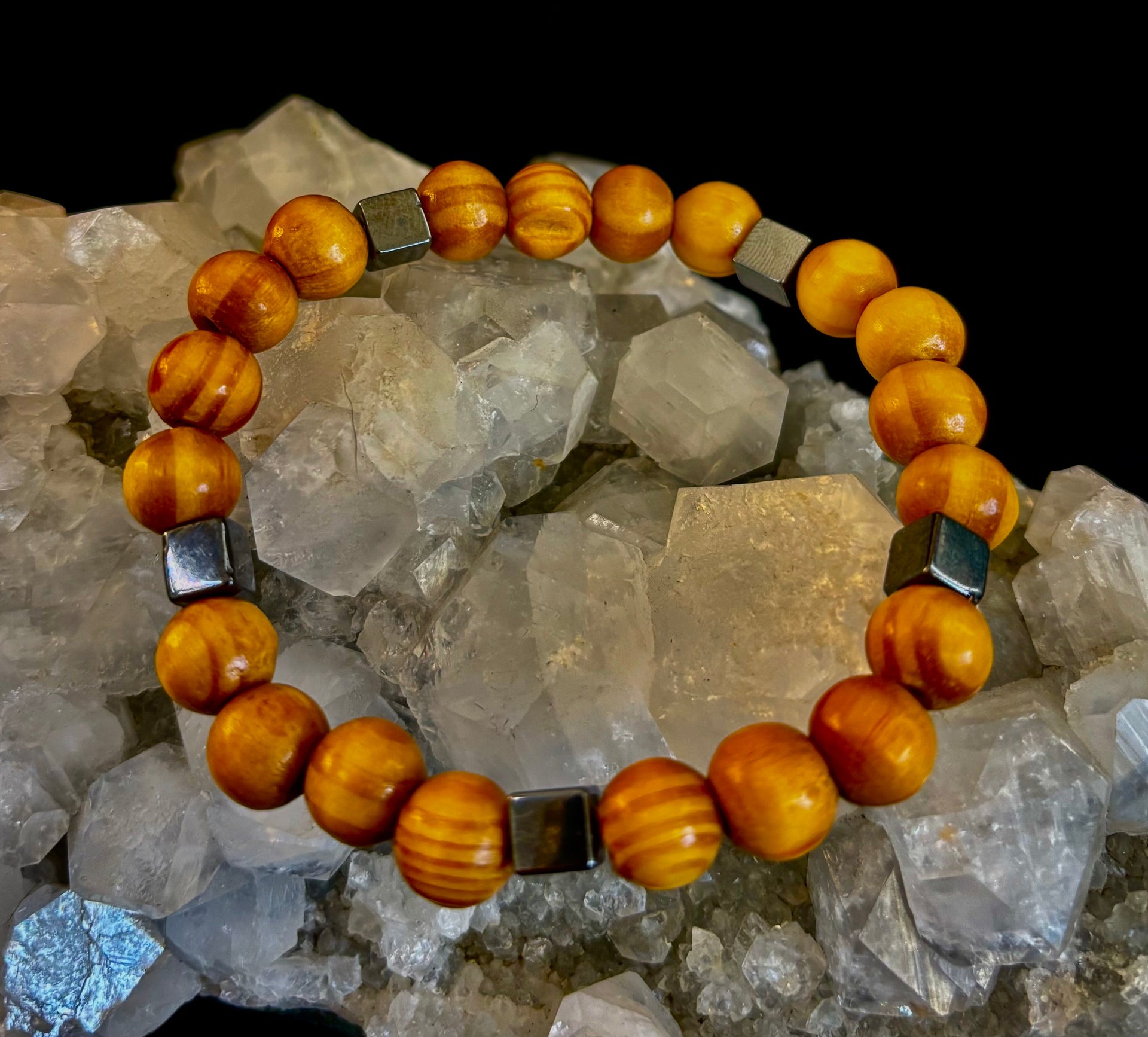 Coconut Palm Wood Bracelet – XL Fit | Handmade in Puerto Vallarta | Natural Wood Bead Bracelet