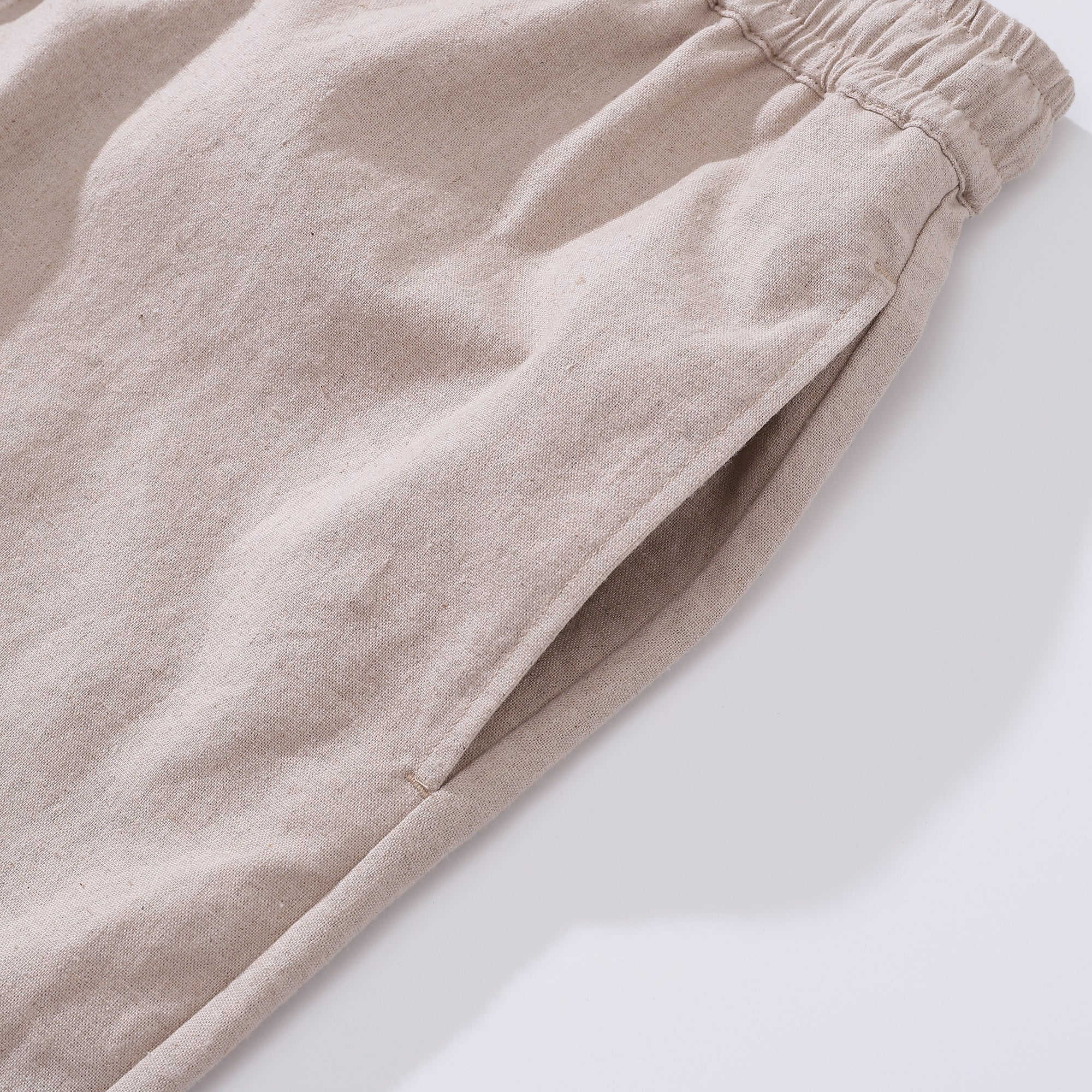 Mid-Rise Straight Bermuda Shorts 8-10 Inch Cotton Linen Blend