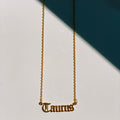 Taurus Zodiac Gold Nameplate Necklace