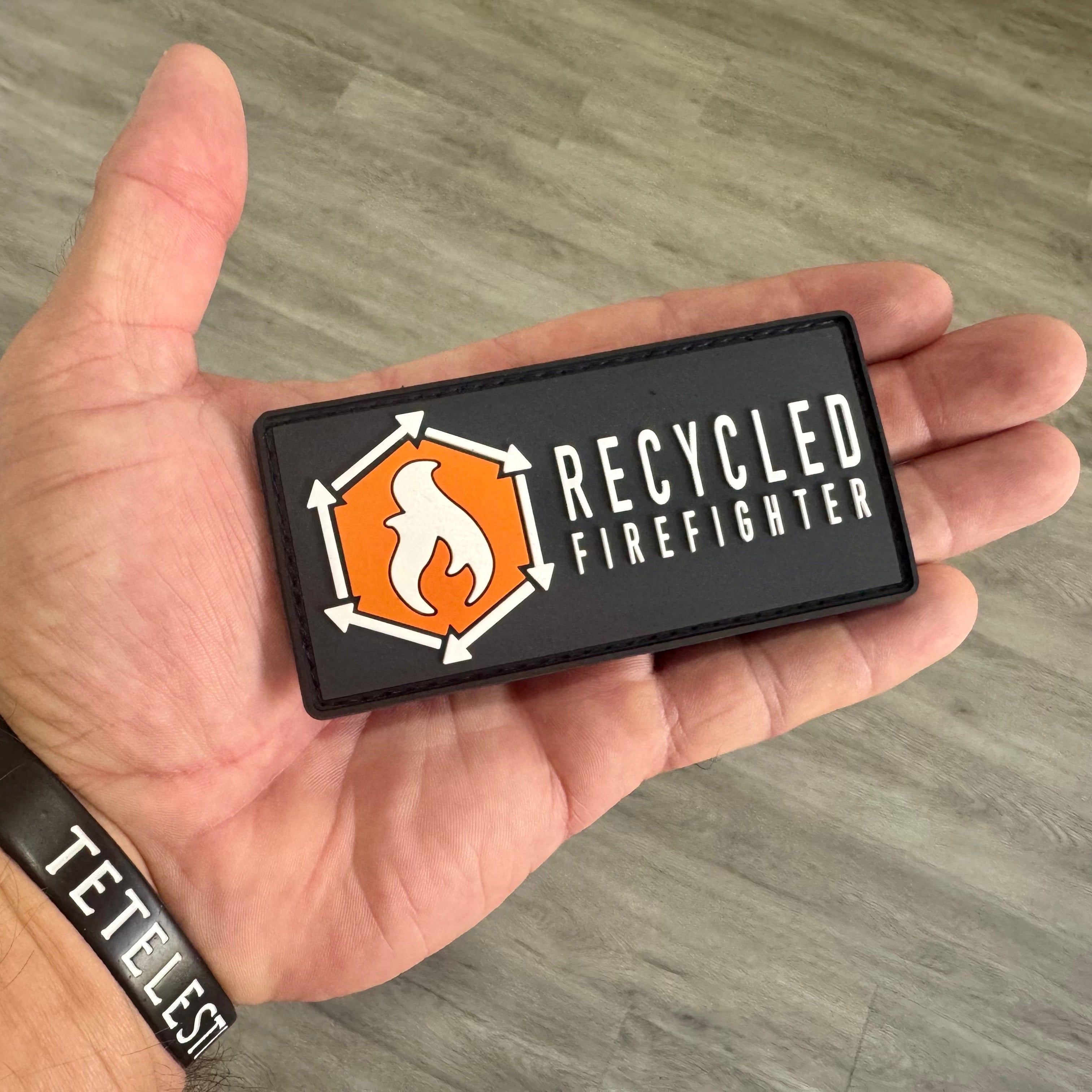 Tactical Rubber Velcro Patch - 4x2 Inch Flame Logo Accessory