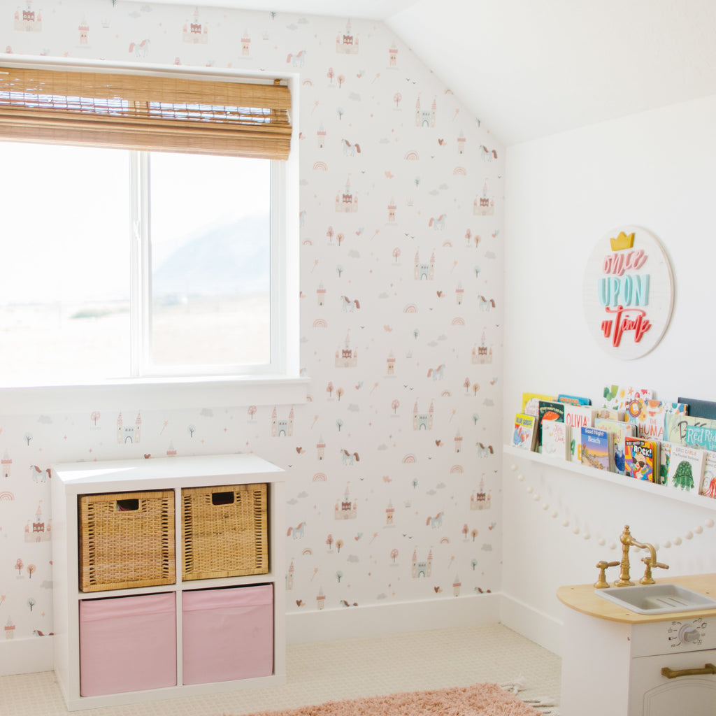 Ella Whimsical Nursery Removable Wallpaper - Pastel & White