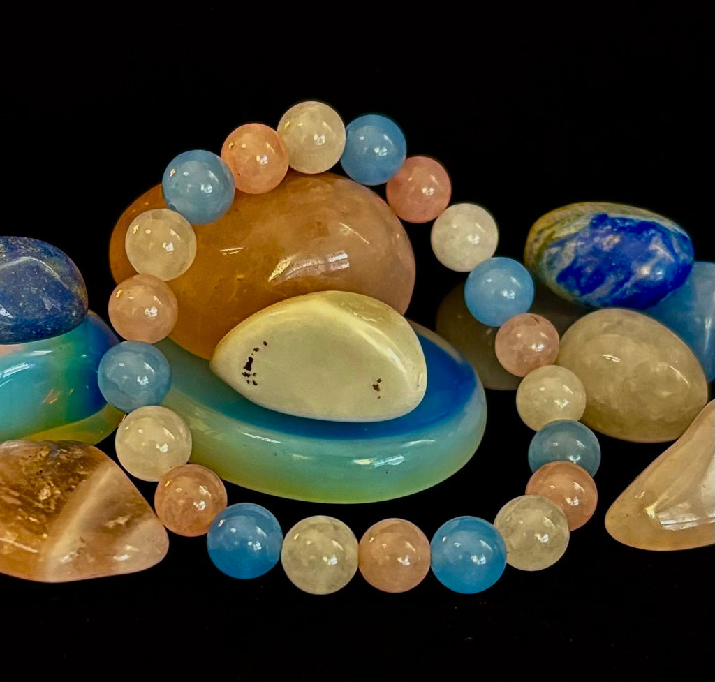 Trans Pride & Awareness Bracelet – Pink, White & Blue Polished Beads
