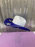 Dallas Cowboys BlingTone Cowgirl hat in white, royal blue, and silver