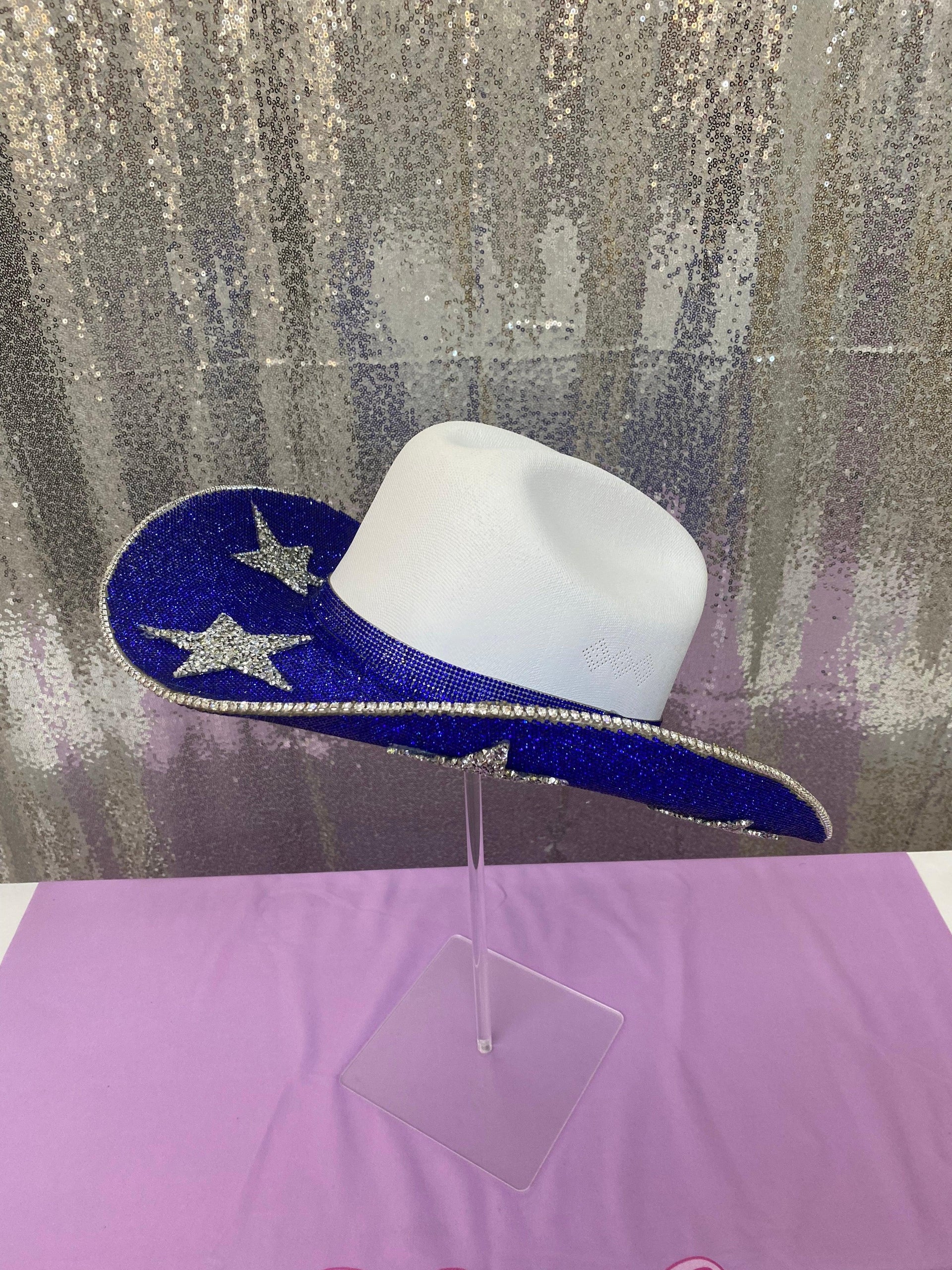Dallas Cowboys BlingTone Cowgirl hat in white, royal blue, and silver