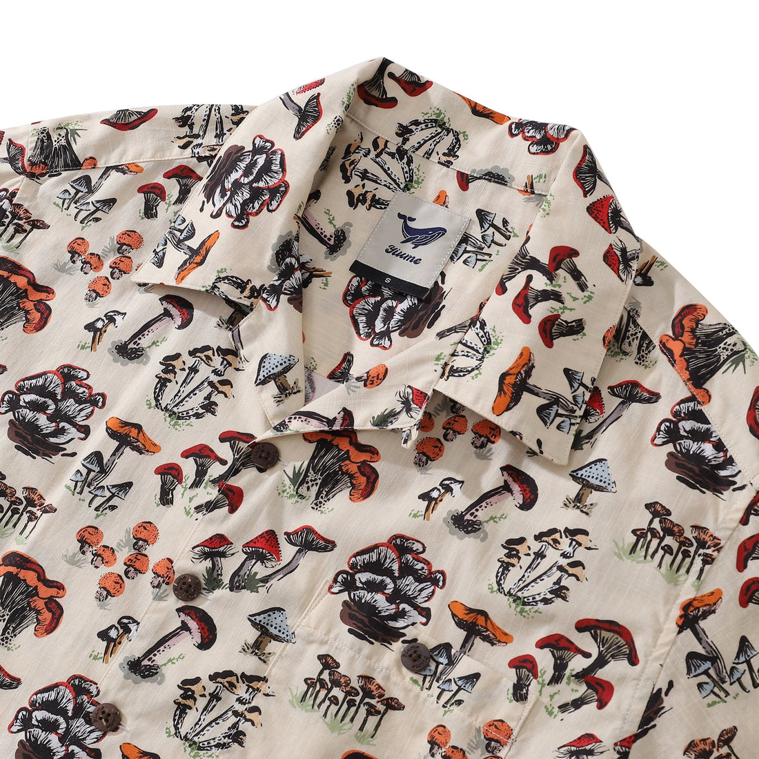 Men's Shroomy Land Cotton Camp Collar Hawaiian Shirt