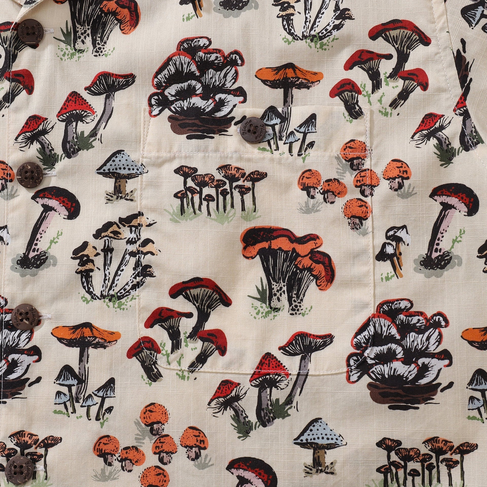 Men's Shroomy Land Cotton Camp Collar Hawaiian Shirt