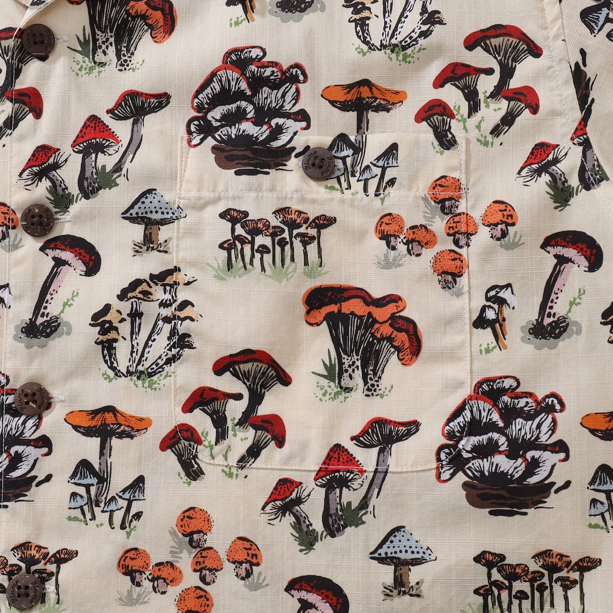 Men's Shroomy Land Cotton Camp Collar Hawaiian Shirt