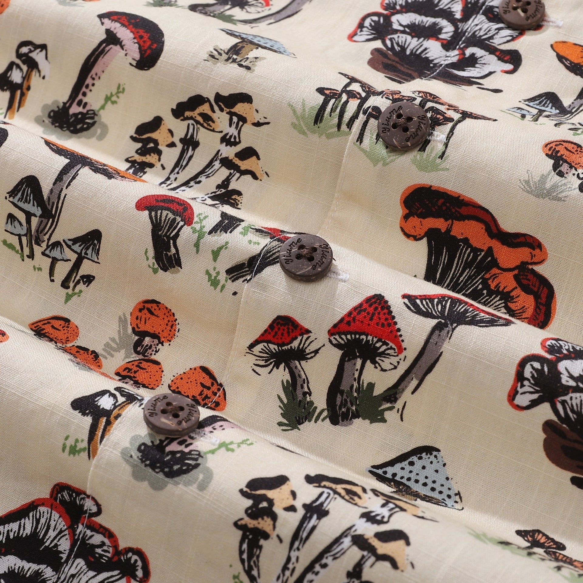 Men's Shroomy Land Cotton Camp Collar Hawaiian Shirt