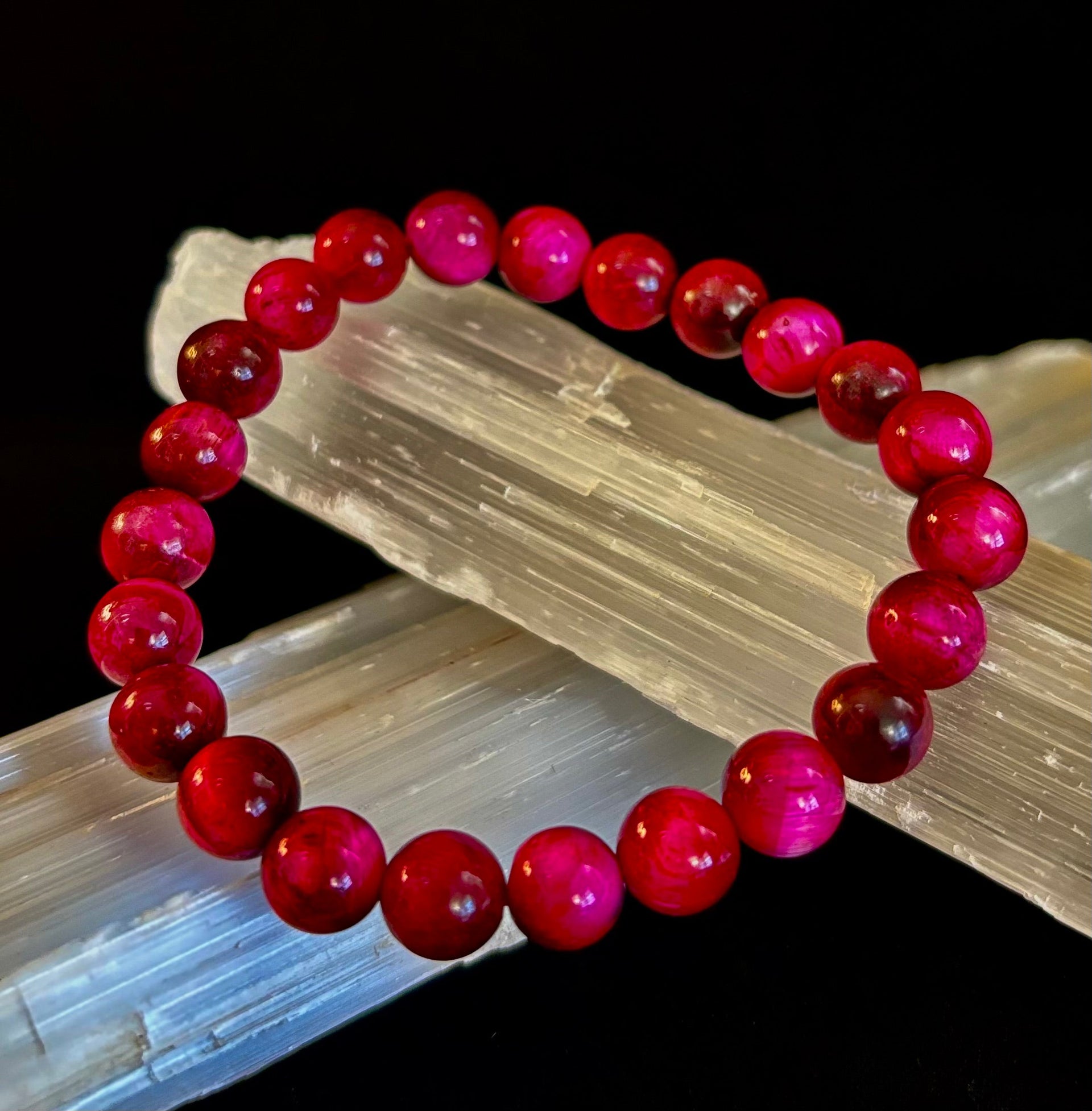 Pink Tiger Eye Power Bracelet – Confidence, Passion & Bold Energy | Reiki-Infused Gemstone Bracelet (8mm & 10mm)