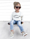 Thankful for my Mama long sleeve toddler pullover in oatmeal, grey, and black colors.
