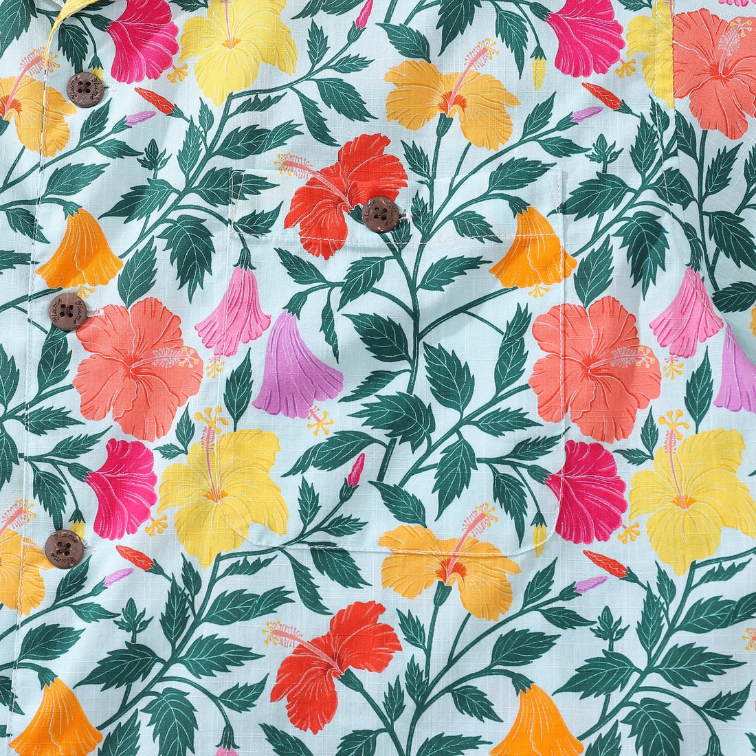 Men's 1940s Vintage Rainbow Petals Hawaiian Shirt Camp Collar
