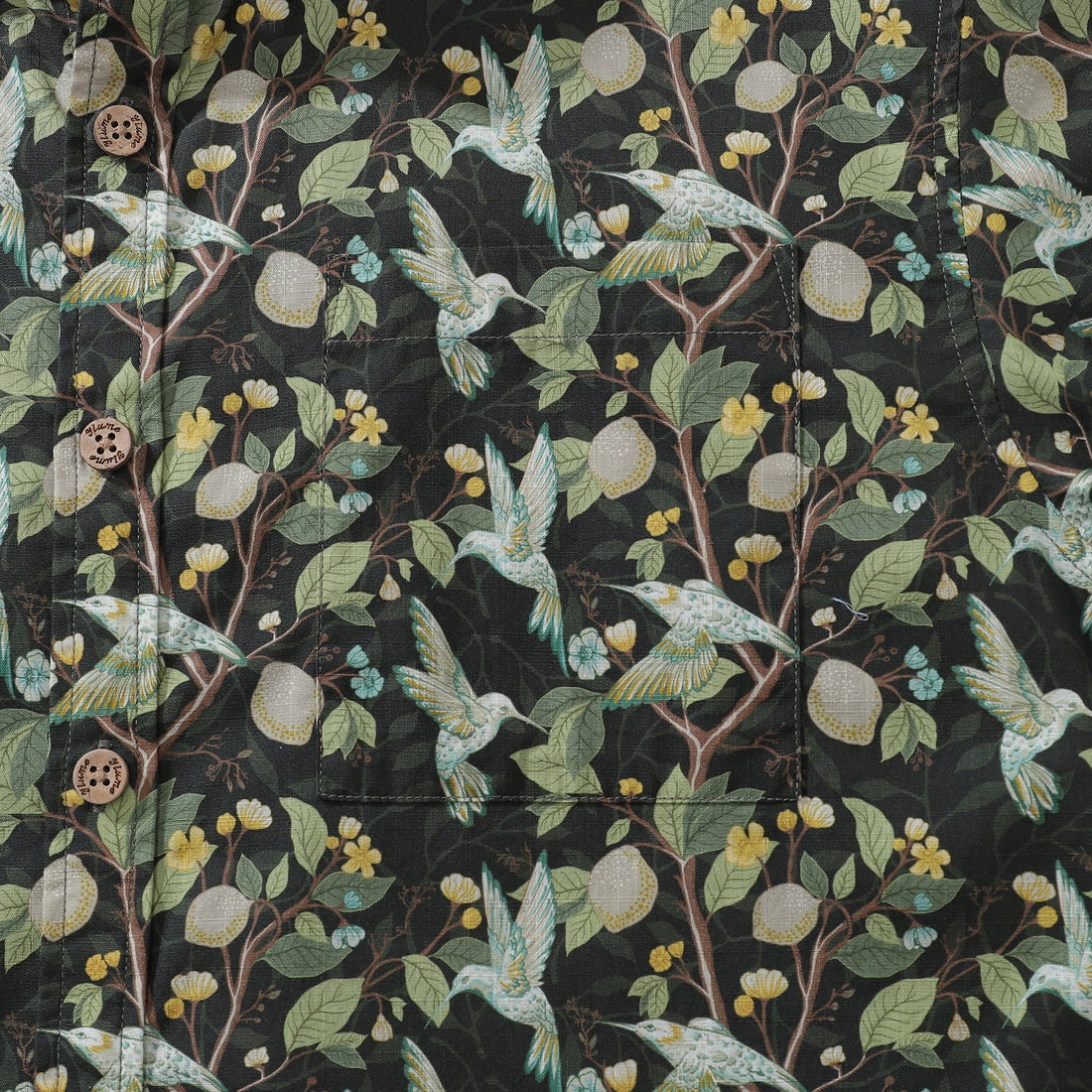 Men's Hummingbird Print Hawaiian Shirt - Cotton Aloha Button-down