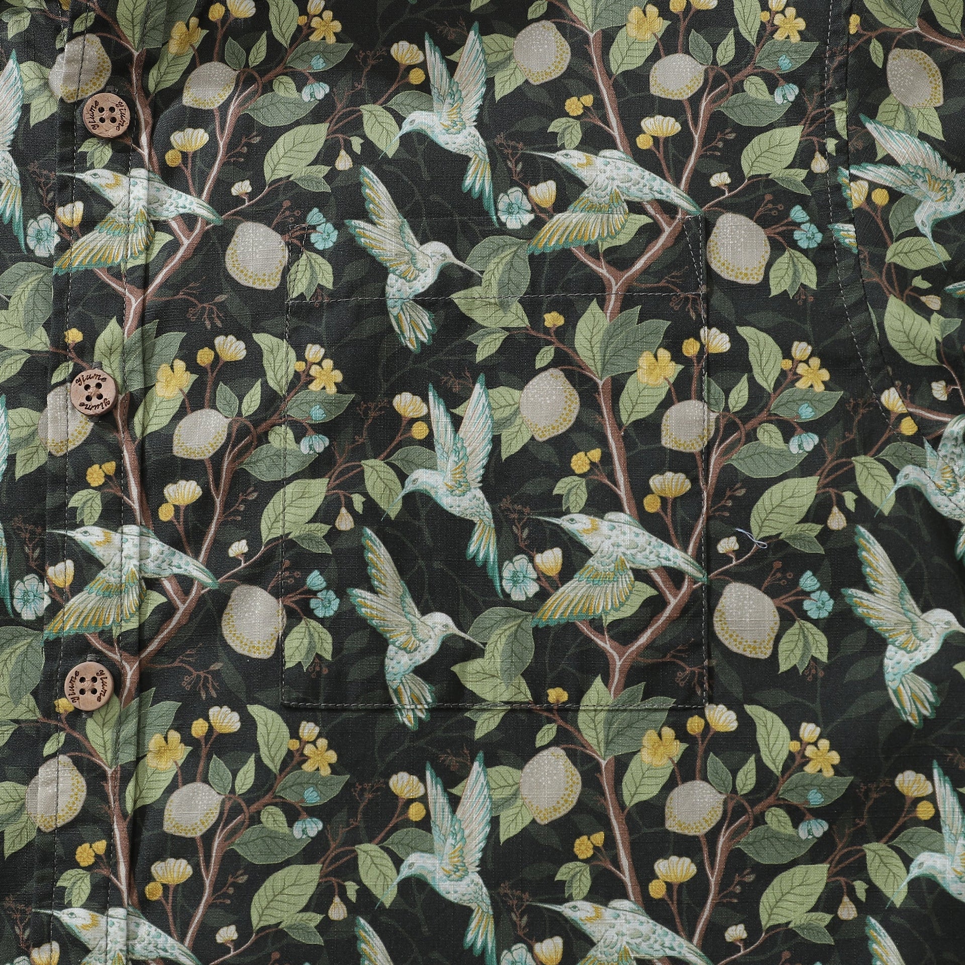 Men's Hummingbird Print Hawaiian Shirt - Cotton Aloha Button-down