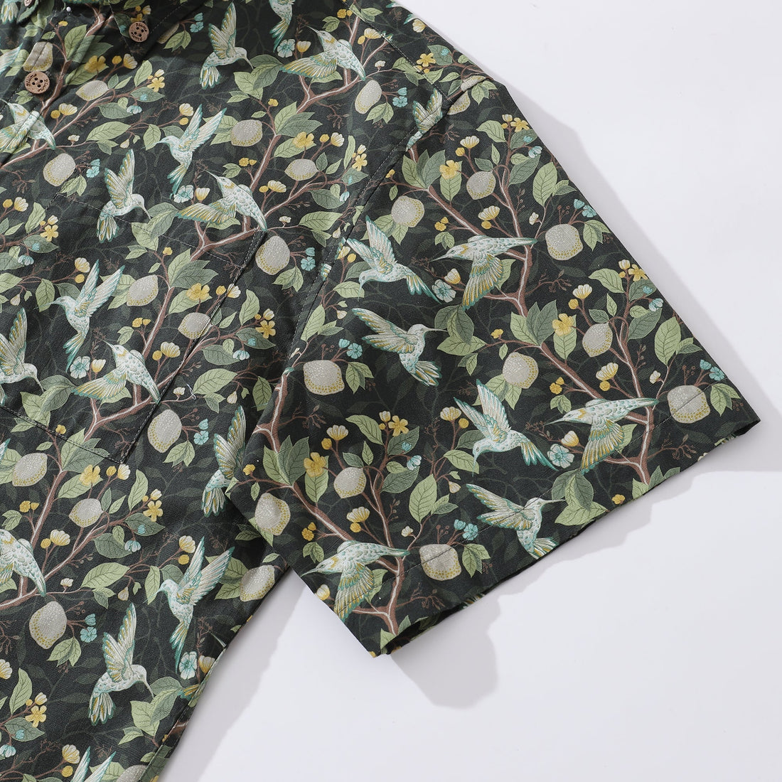 Men's Hummingbird Print Hawaiian Shirt - Cotton Aloha Button-down