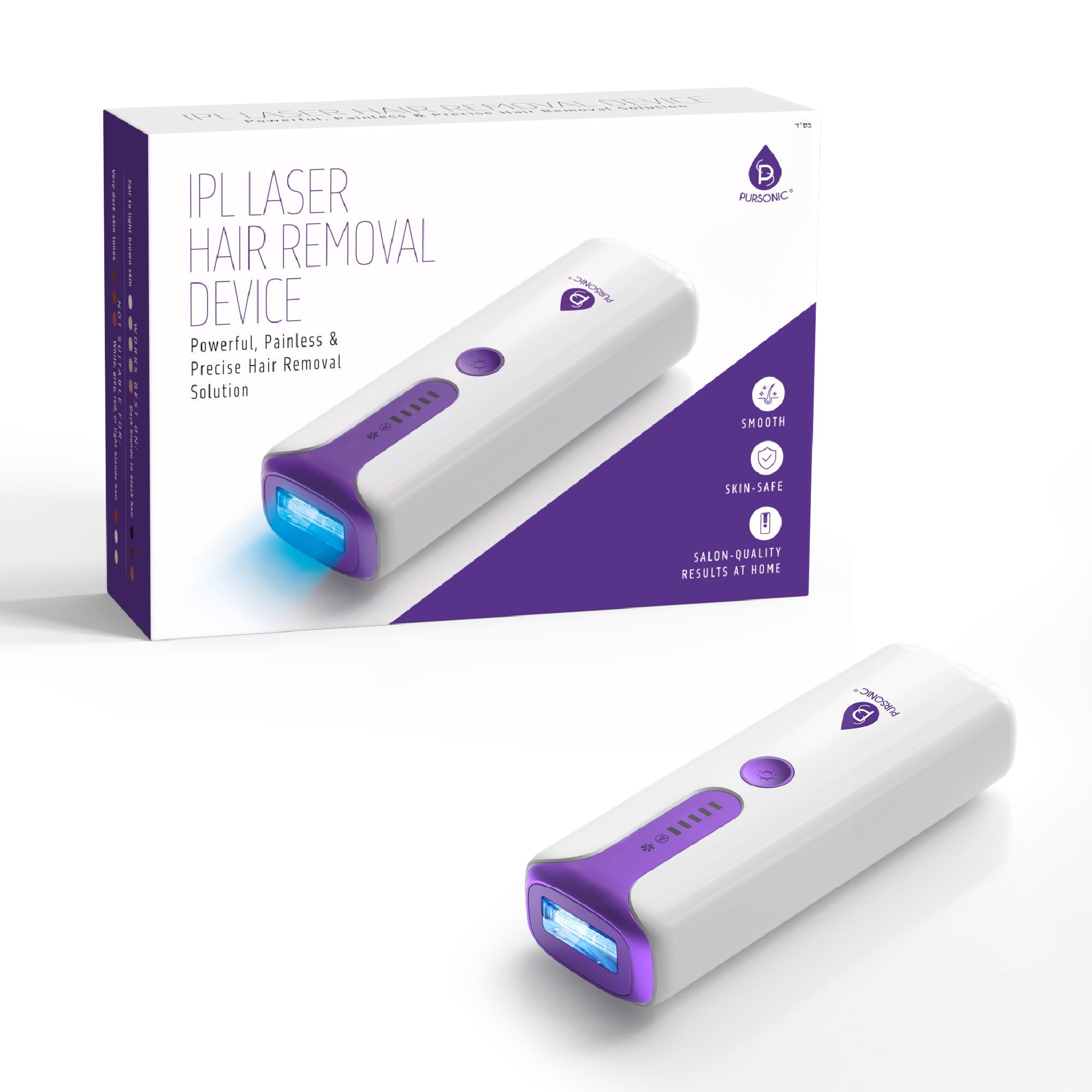 Pursonic IPL Laser Hair Removal Device w – Painless Permanent Hair Reduction at Home