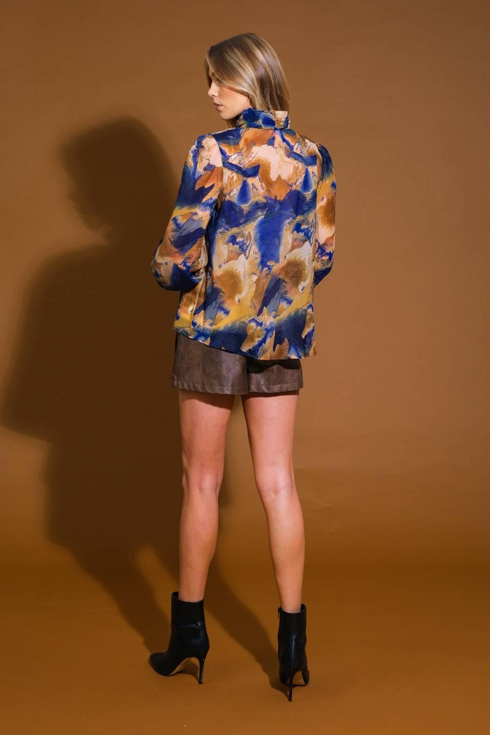 Always Celebrating Printed Woven Tie-Front Blouse - Image 5