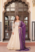 Joban Fashion Purple Jacquard Sequence Embroidery Work Kurta Set