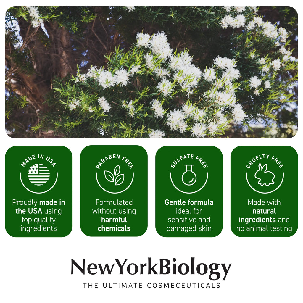 New York Biology Tea Tree Oil Foot Cream for Dry Cracked Feet, Athletes Foot, Nail Fungus, Jock Itch, Ringworm, Cracked Heels and Itchy Skin - Foot Cream - 8 oz Tea Tree - 8.00 Ounce (Pack of 1) 8.00 Ounce (Pack of 1)