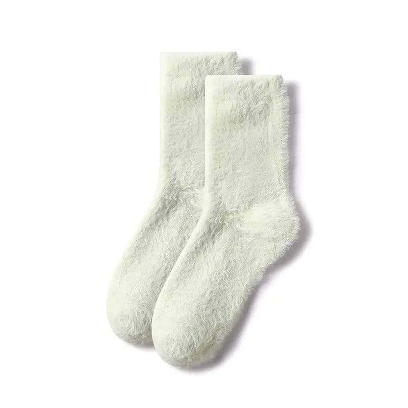 Mink Fur Thick Fleece-lined Mid-calf Length Socks