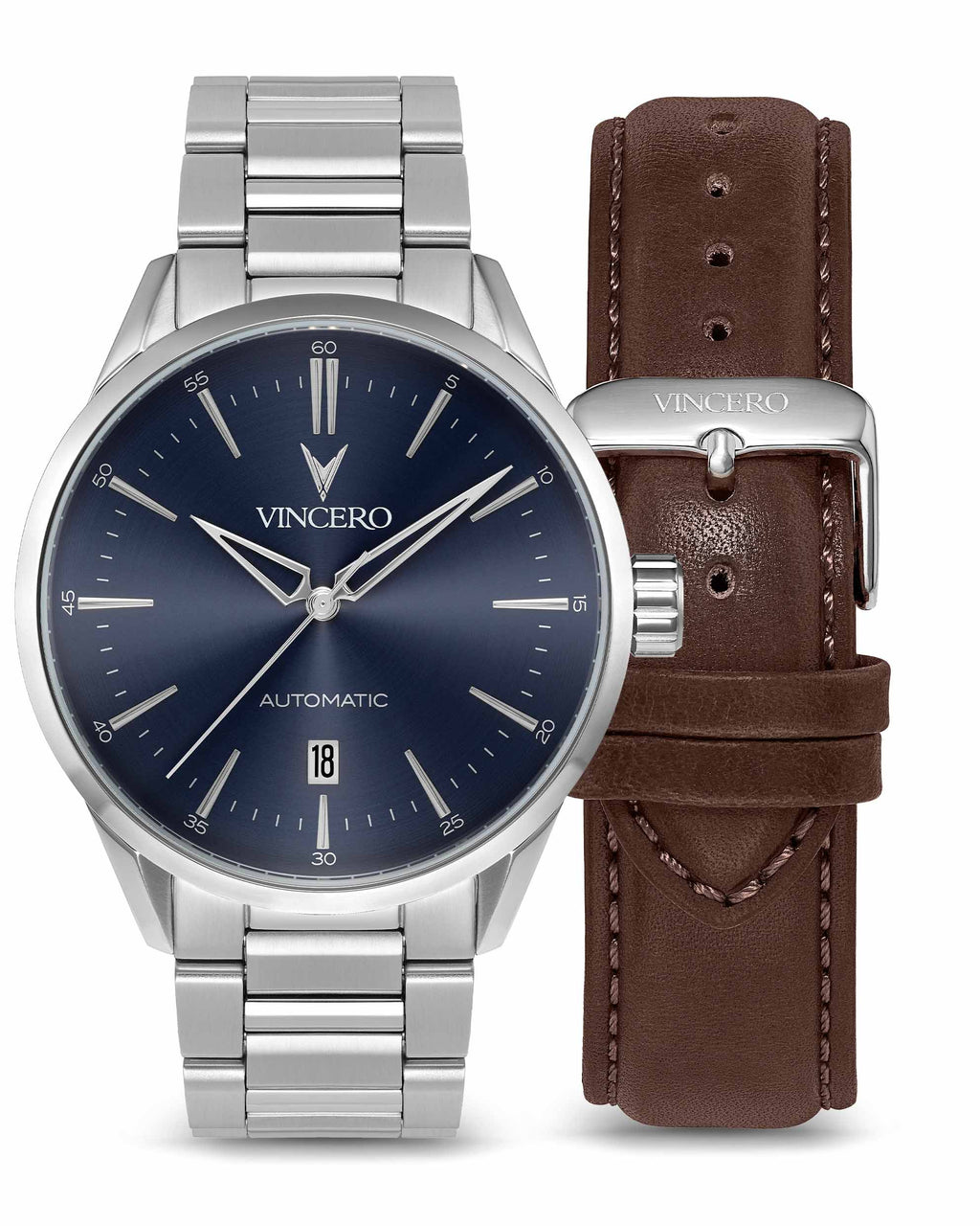 Icon Automatic Set in Silver/Blue displayed as a complete matching outfit.