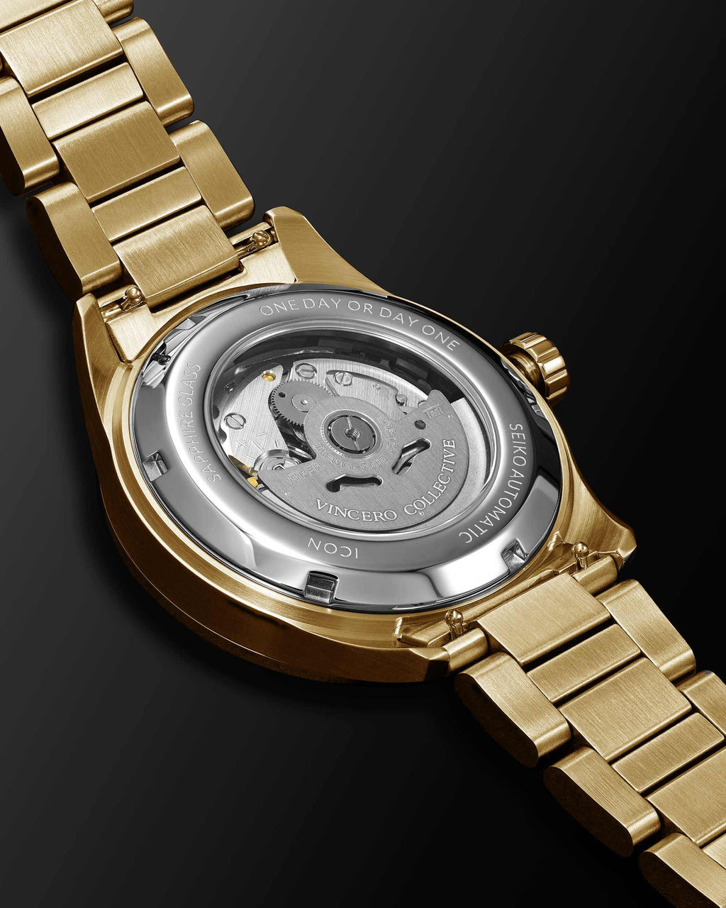 Icon Automatic Watch and Gold Box Chain Bracelet Set