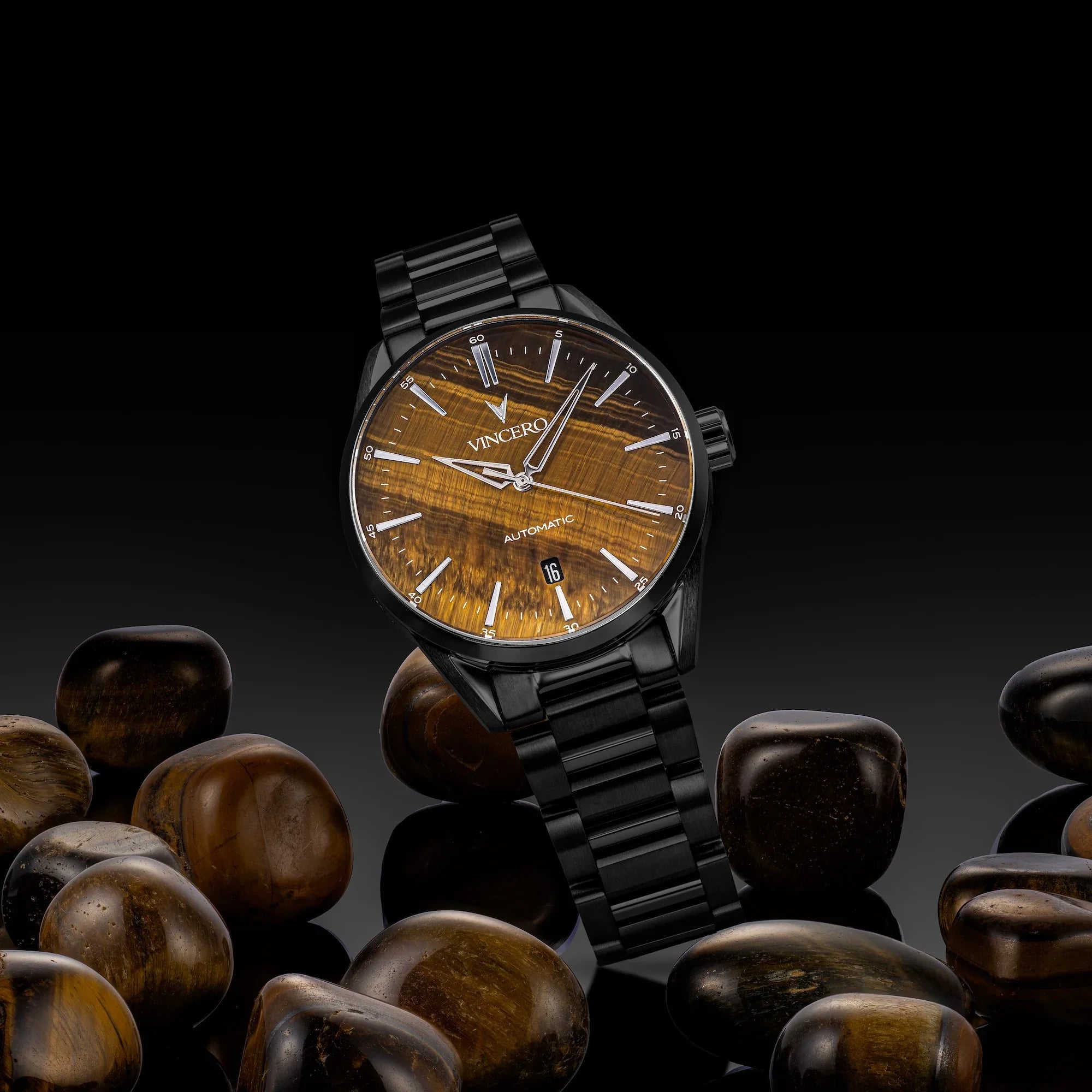 Icon Automatic Watch - Tigers Eye Stealth Self-Winding