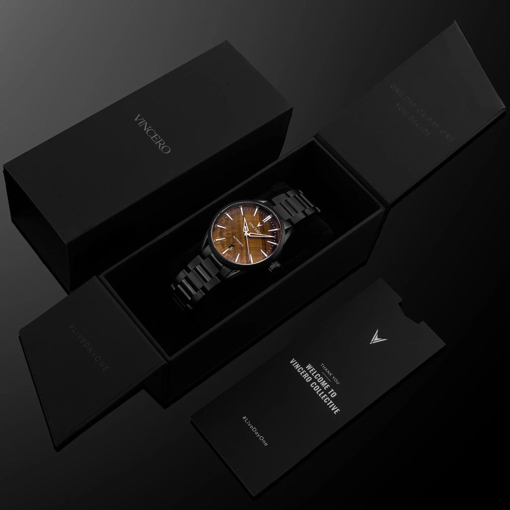 Icon Automatic Watch - Tigers Eye Stealth Self-Winding