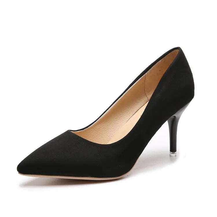 Women's Pointed Toe Suede High Heels Stiletto Dress Shoes